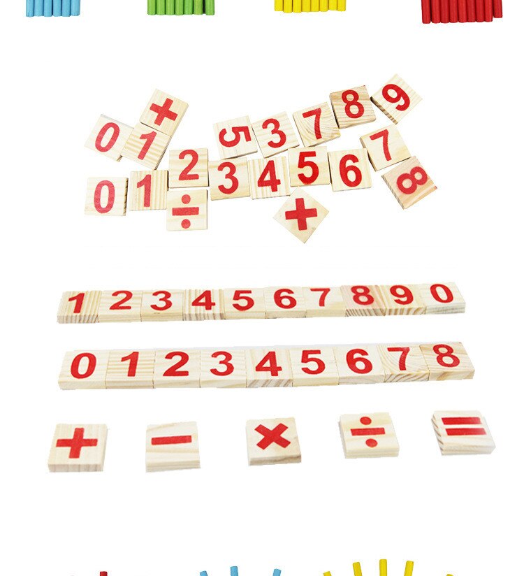 Bâtonnets de calcul en bois pédagogie Montessori Bâtonnets de calcul en bois pédagogie Montessori